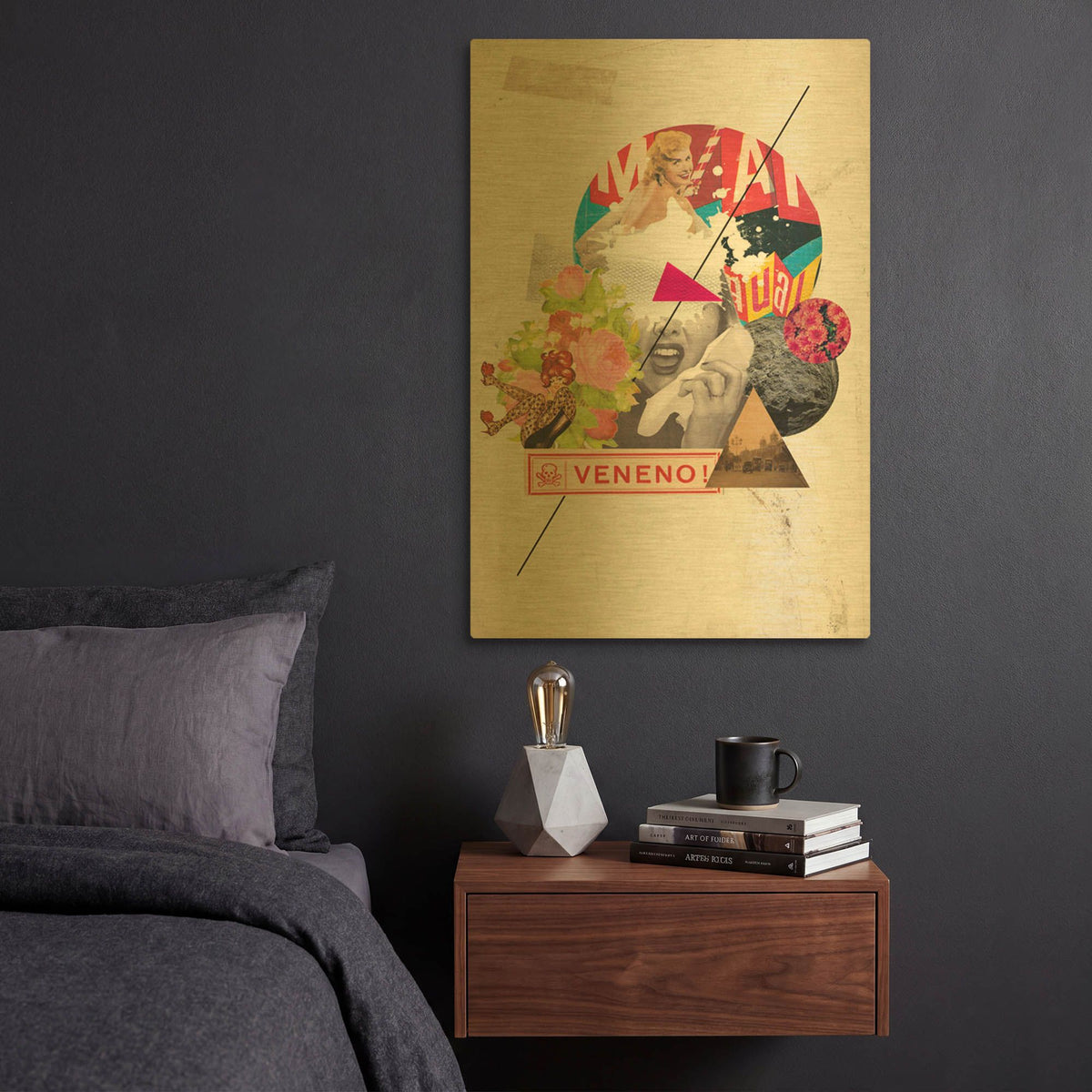 'Veneno' By Elo Marc Gold Metal Wall Art