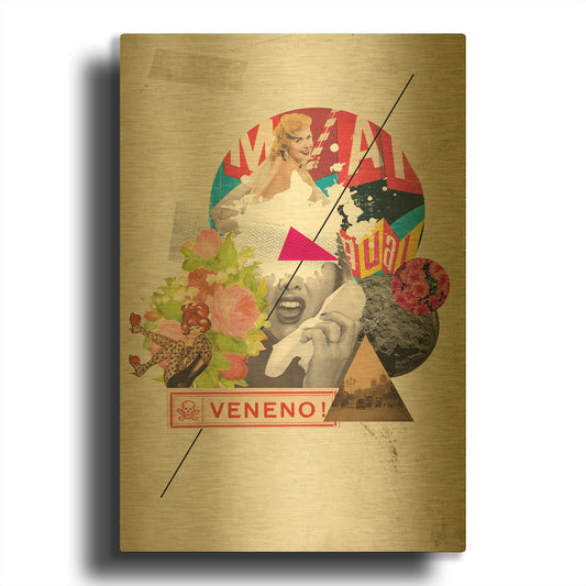 'Veneno' By Elo Marc Gold Metal Wall Art