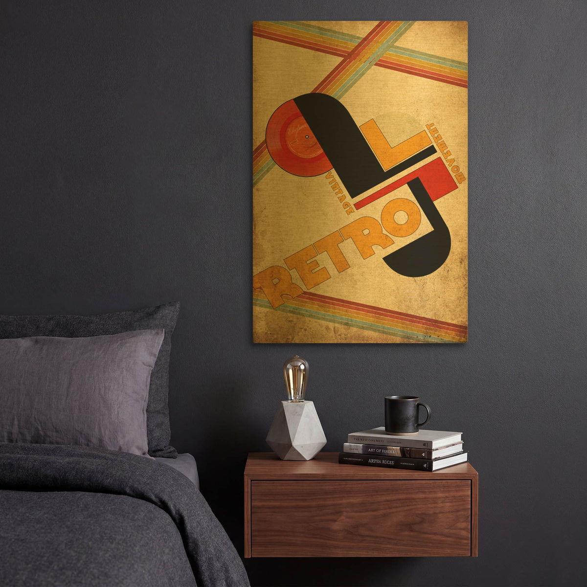 'Vintage Retro Movement' By Elo Marc Gold Metal Wall Art