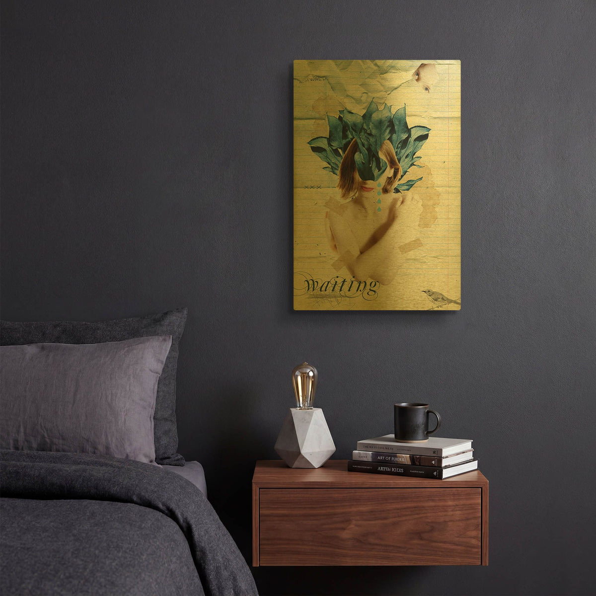'Waiting' By Elo Marc Gold Metal Wall Art