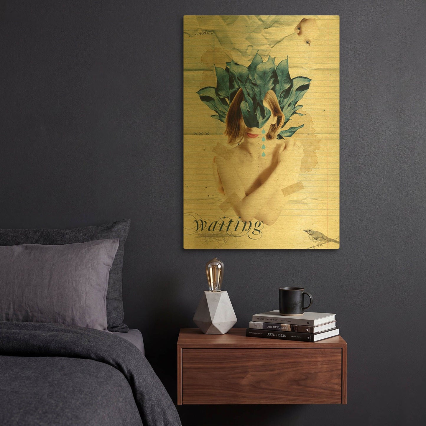 'Waiting' By Elo Marc Gold Metal Wall Art