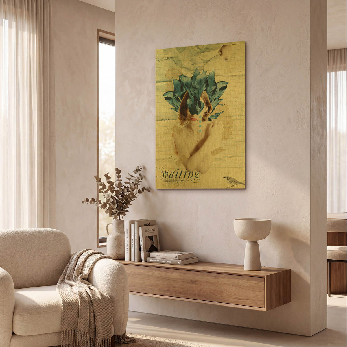 'Waiting' By Elo Marc Gold Metal Wall Art