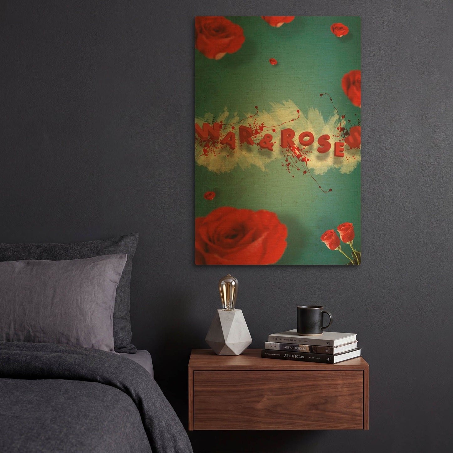 'War And Roses' By Elo Marc Gold Metal Wall Art