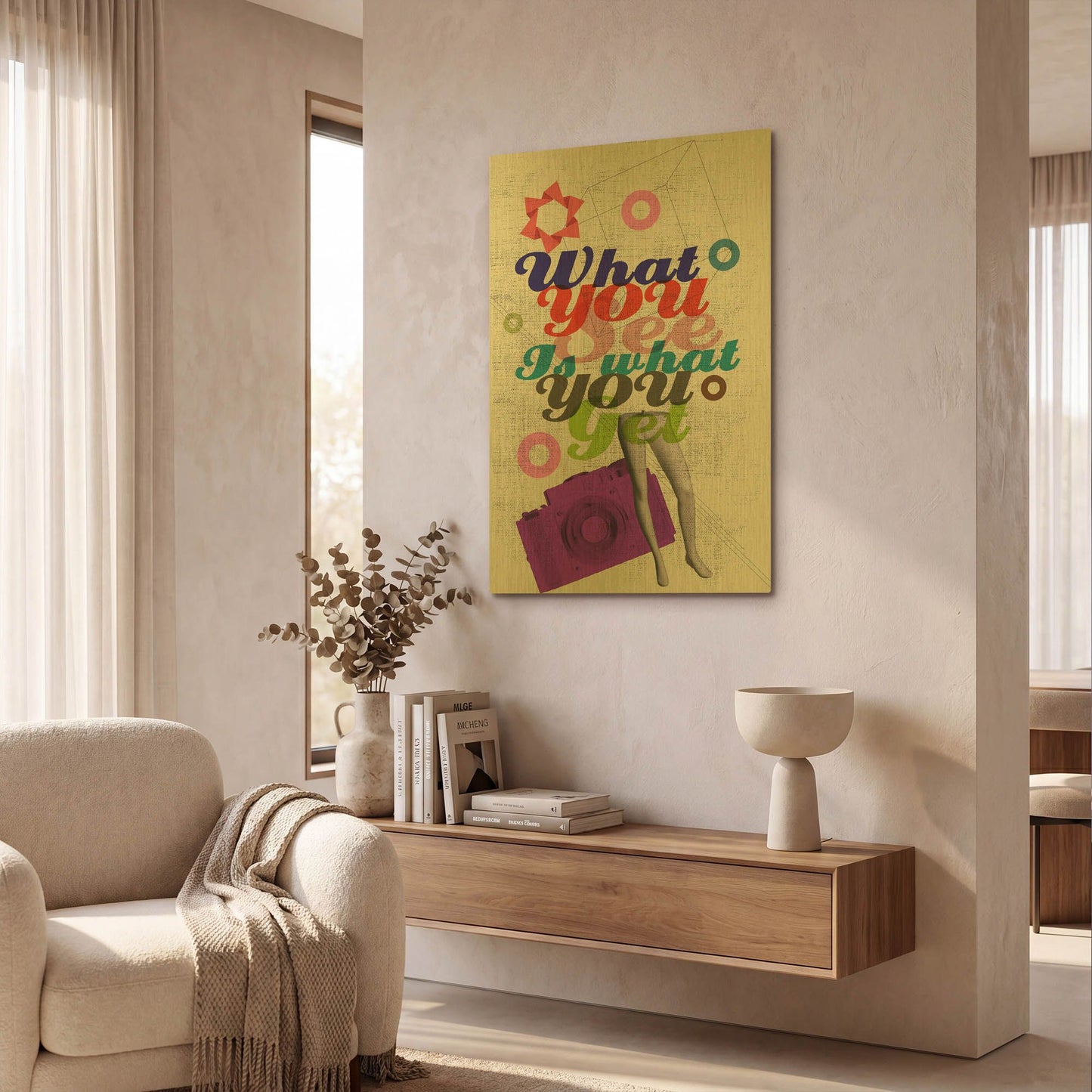 'What You See Is What You Get' By Elo Marc Gold Metal Wall Art