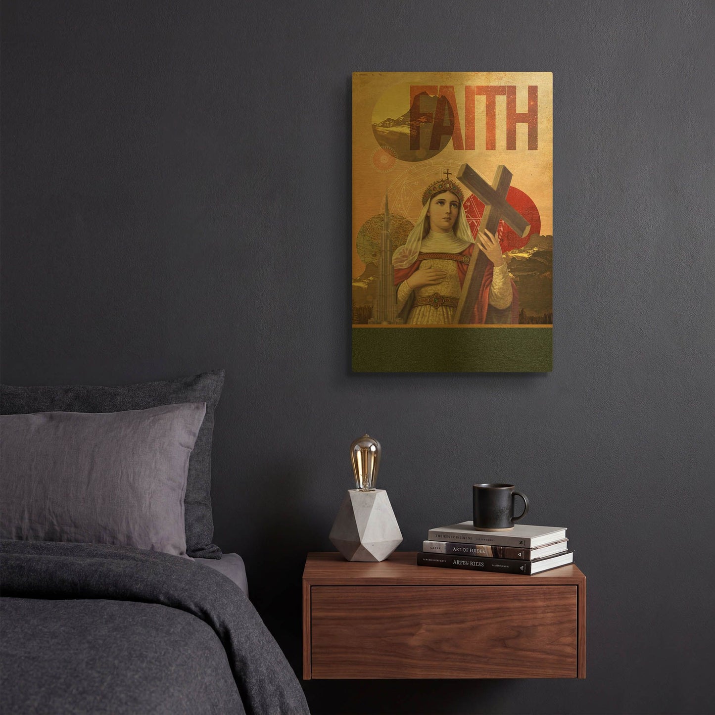 'Rise Of Mary' By Elo Marc Gold Metal Wall Art