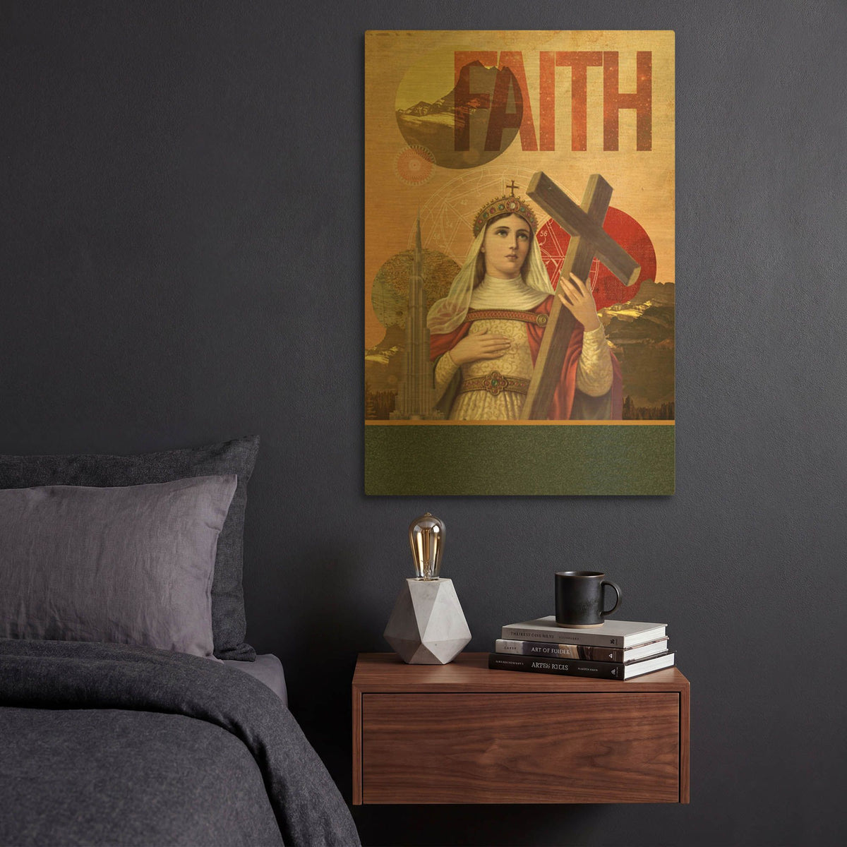 'Rise Of Mary' By Elo Marc Gold Metal Wall Art
