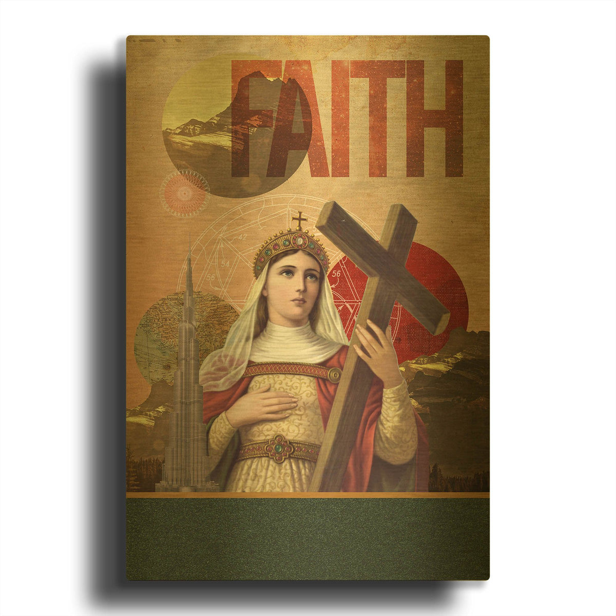 'Rise Of Mary' By Elo Marc Gold Metal Wall Art
