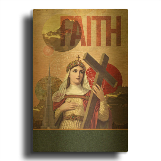 'Rise Of Mary' By Elo Marc Gold Metal Wall Art