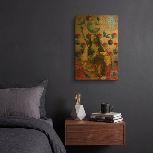 'The Alchemist' By Elo Marc Gold Metal Wall Art