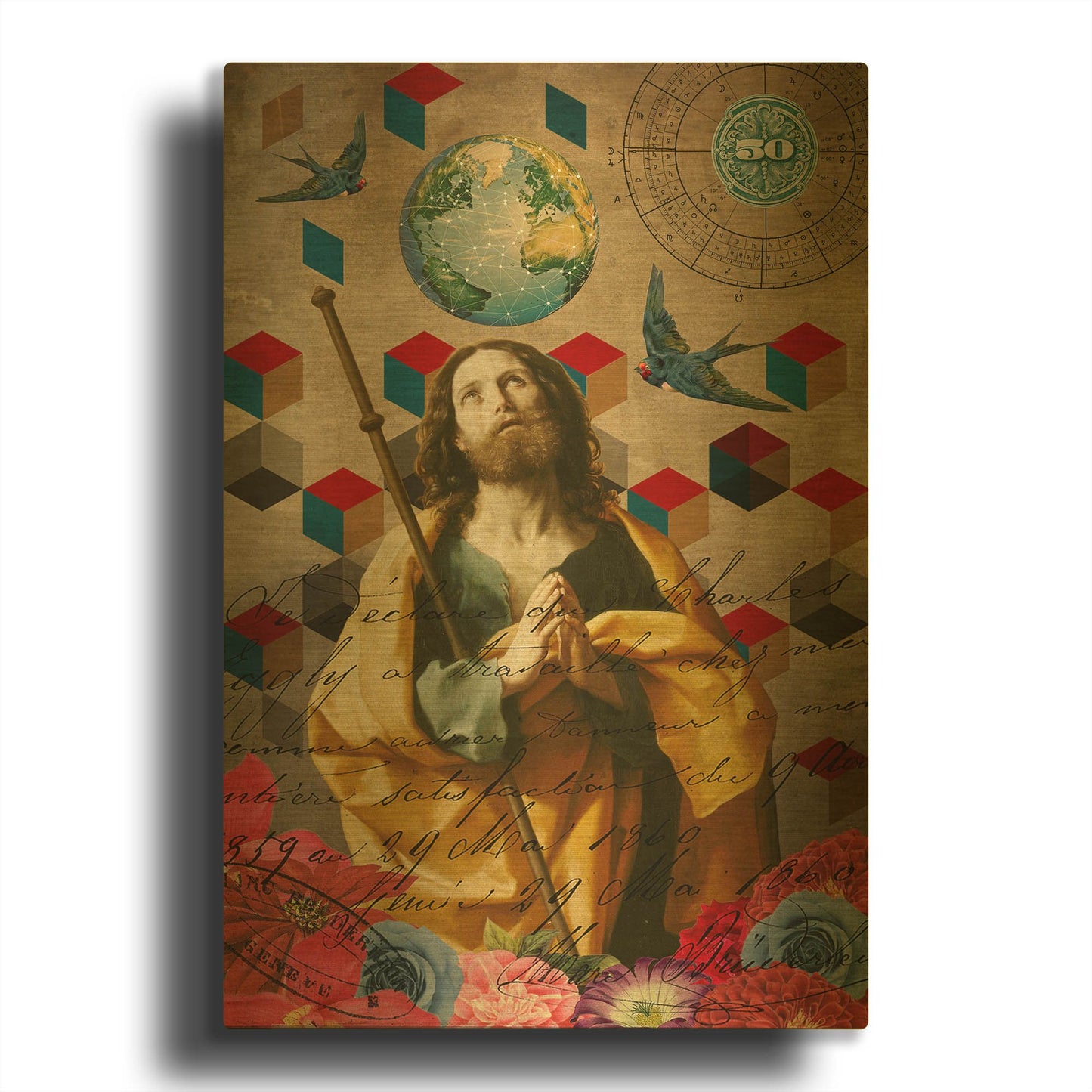 'The Alchemist' By Elo Marc Gold Metal Wall Art