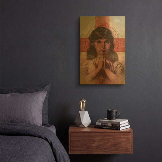 'The Christian Girl' By Elo Marc Gold Metal Wall Art