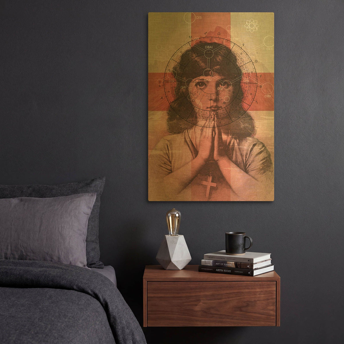'The Christian Girl' By Elo Marc Gold Metal Wall Art