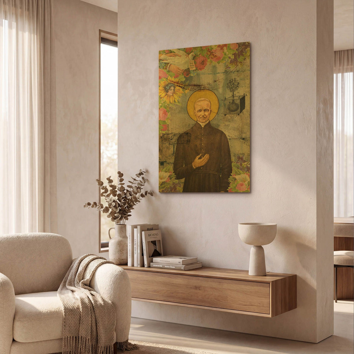 'The Holy Father' By Elo Marc Gold Metal Wall Art