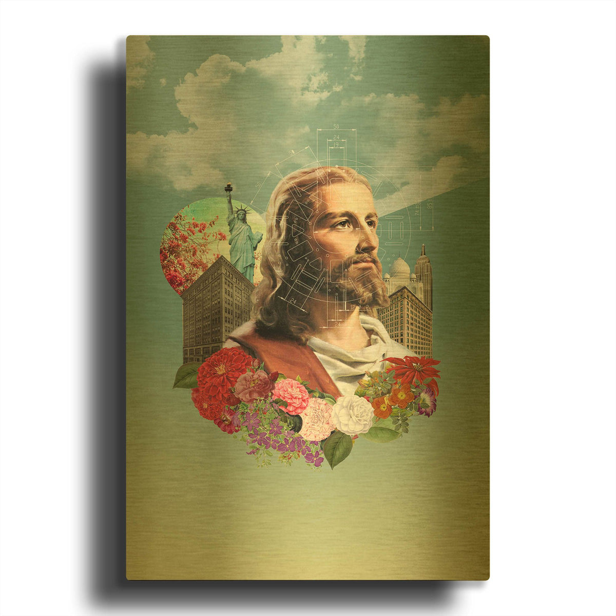 'The Messenger' By Elo Marc Gold Metal Wall Art