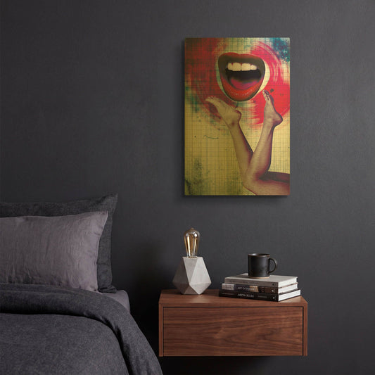 'Bla Bla Bla' By Elo Marc Gold Metal Wall Art