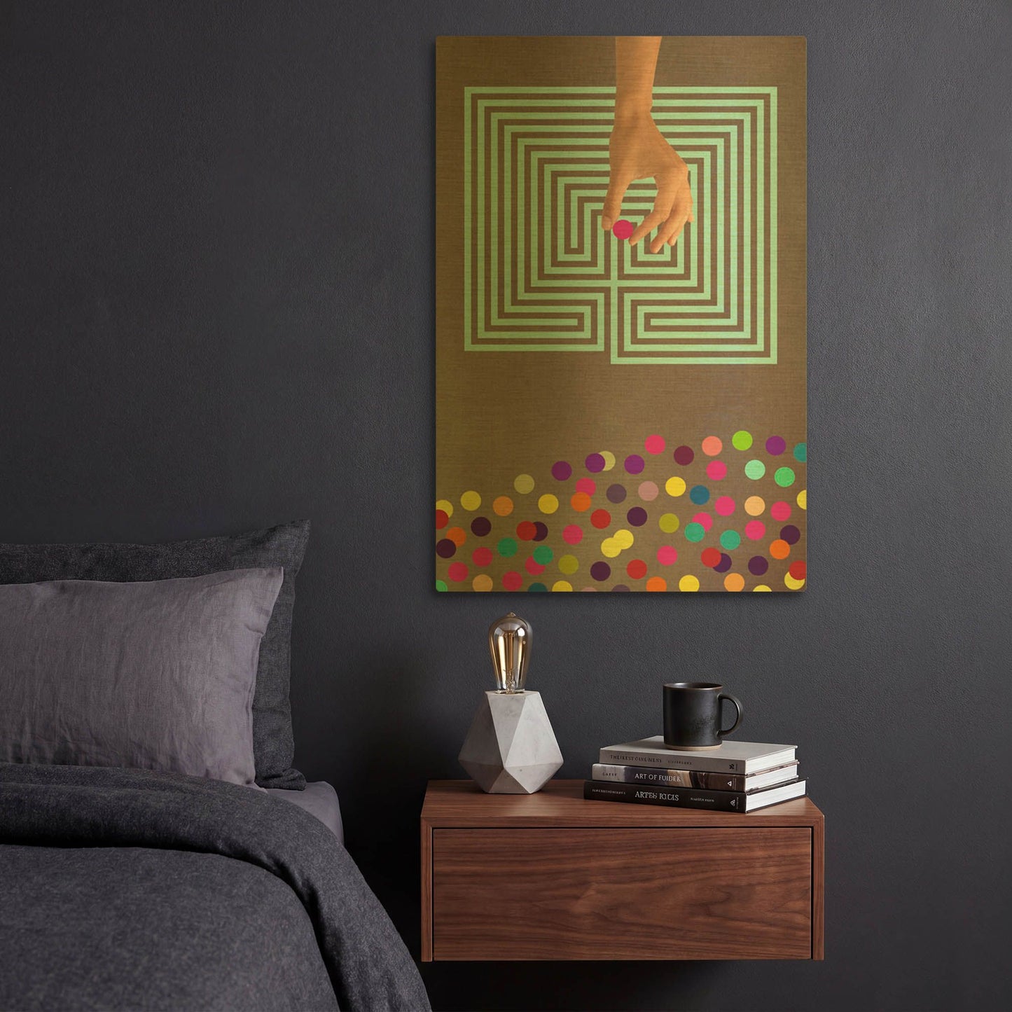 'Labyrinth' By Elo Marc Gold Metal Wall Art