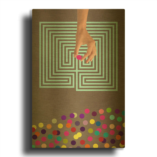 'Labyrinth' By Elo Marc Gold Metal Wall Art