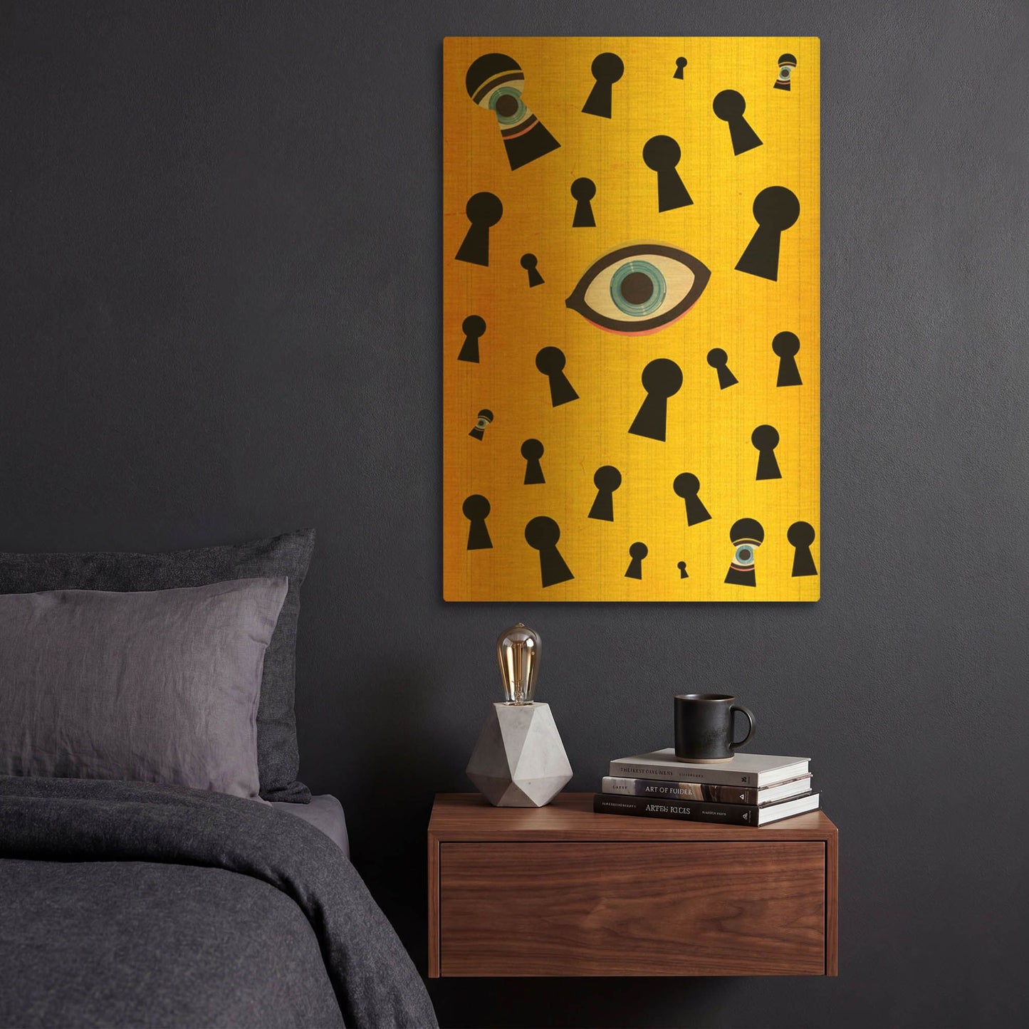 'They Are Watching' By Elo Marc Gold Metal Wall Art