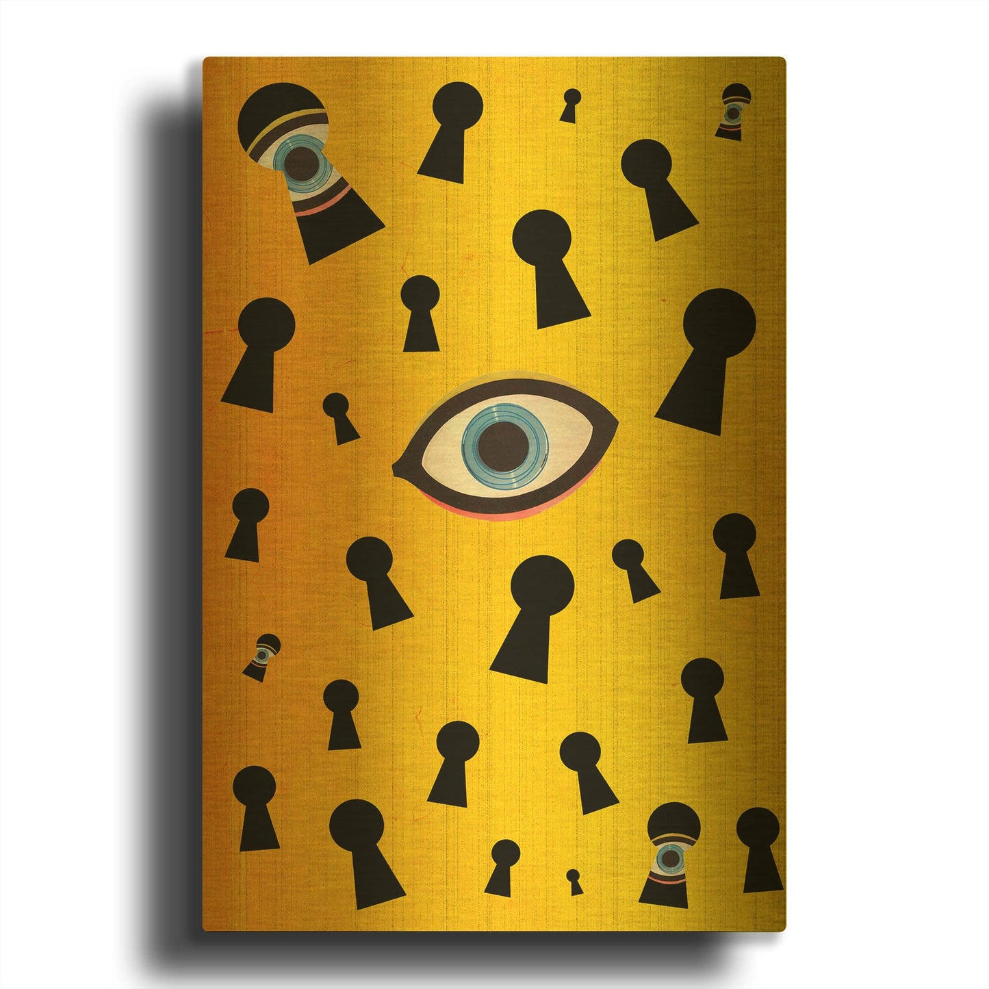 'They Are Watching' By Elo Marc Gold Metal Wall Art