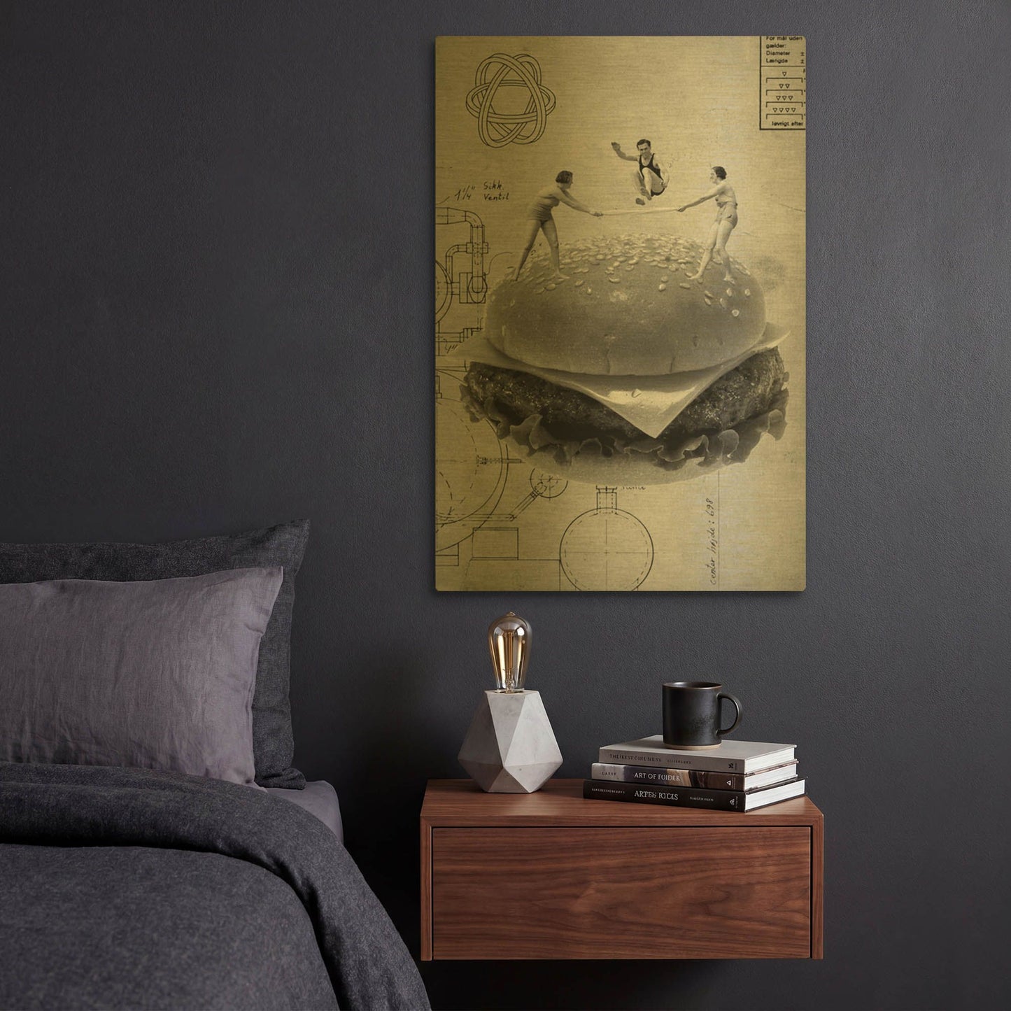 'American Dream' By Elo Marc Gold Metal Wall Art