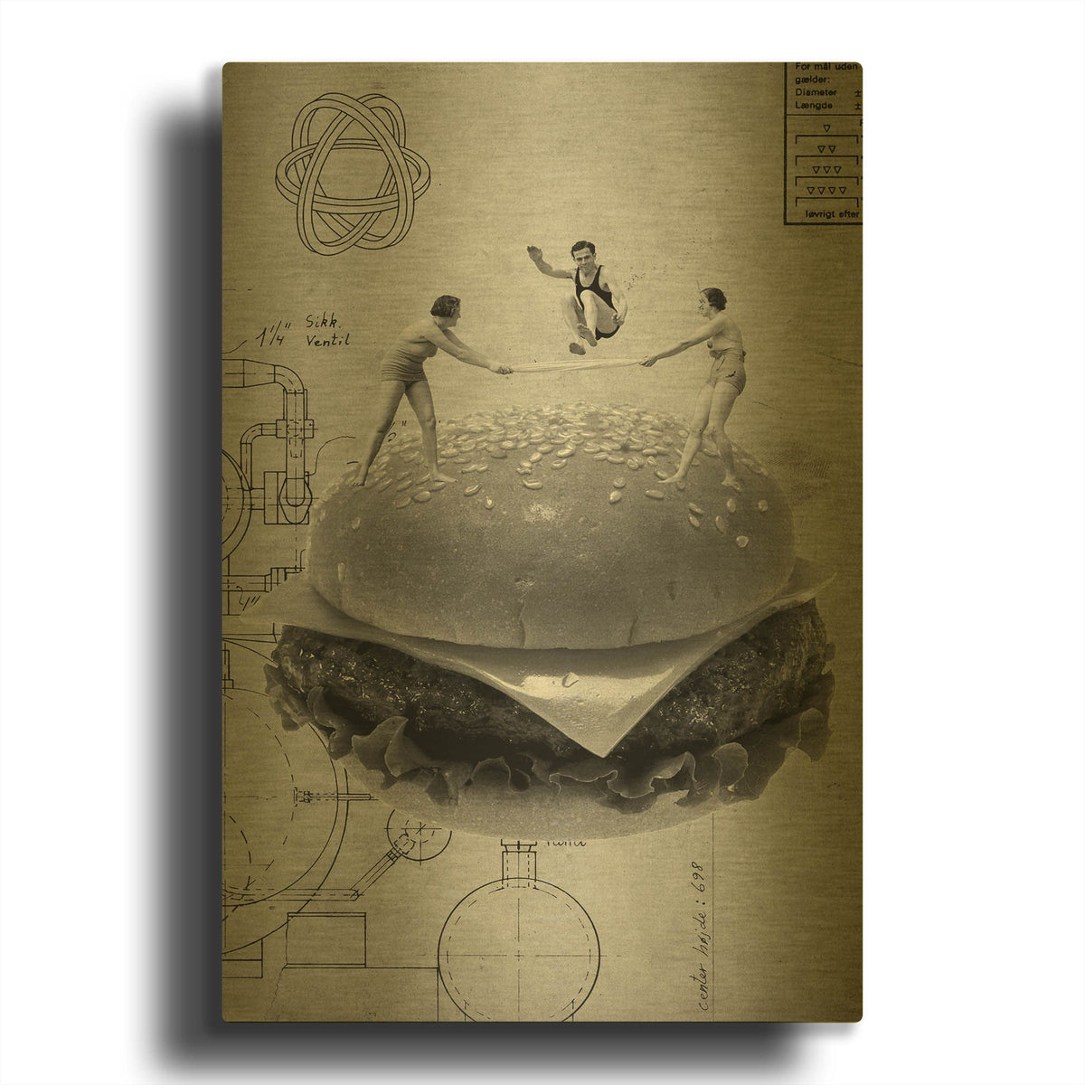 'American Dream' By Elo Marc Gold Metal Wall Art