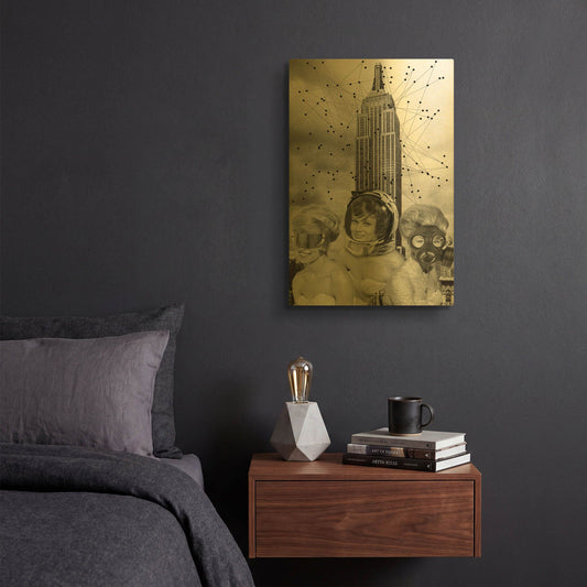 'We Built this City' By Elo Marc Gold Metal Wall Art