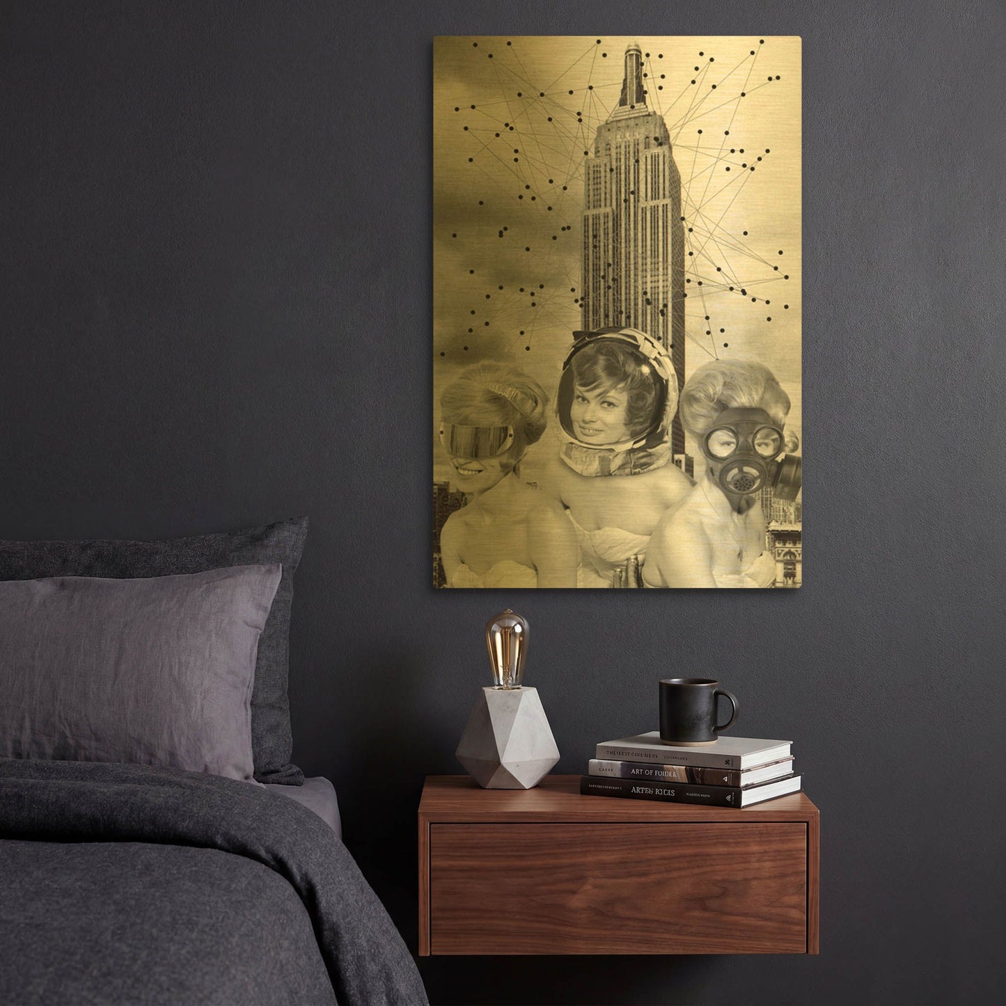 'We Built this City' By Elo Marc Gold Metal Wall Art
