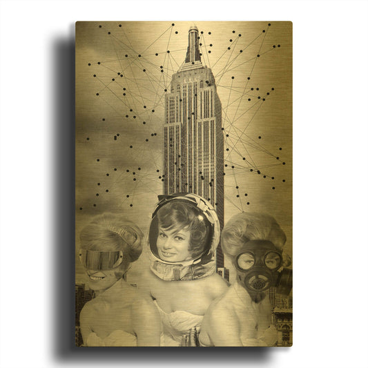 'We Built this City' By Elo Marc Gold Metal Wall Art