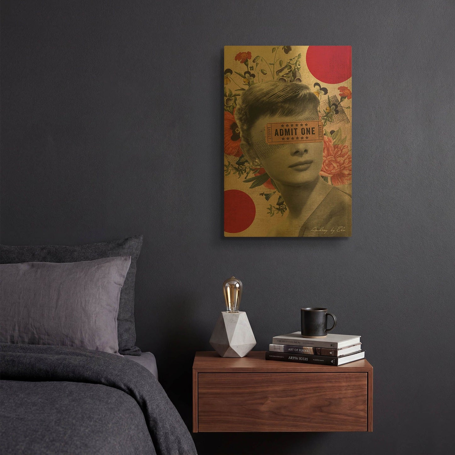 'Audrey' By Elo Marc Gold Metal Wall Art