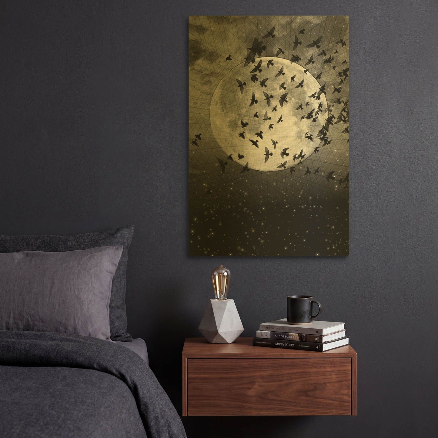 'Beyond The Horizon' By Elo Marc Gold Metal Wall Art