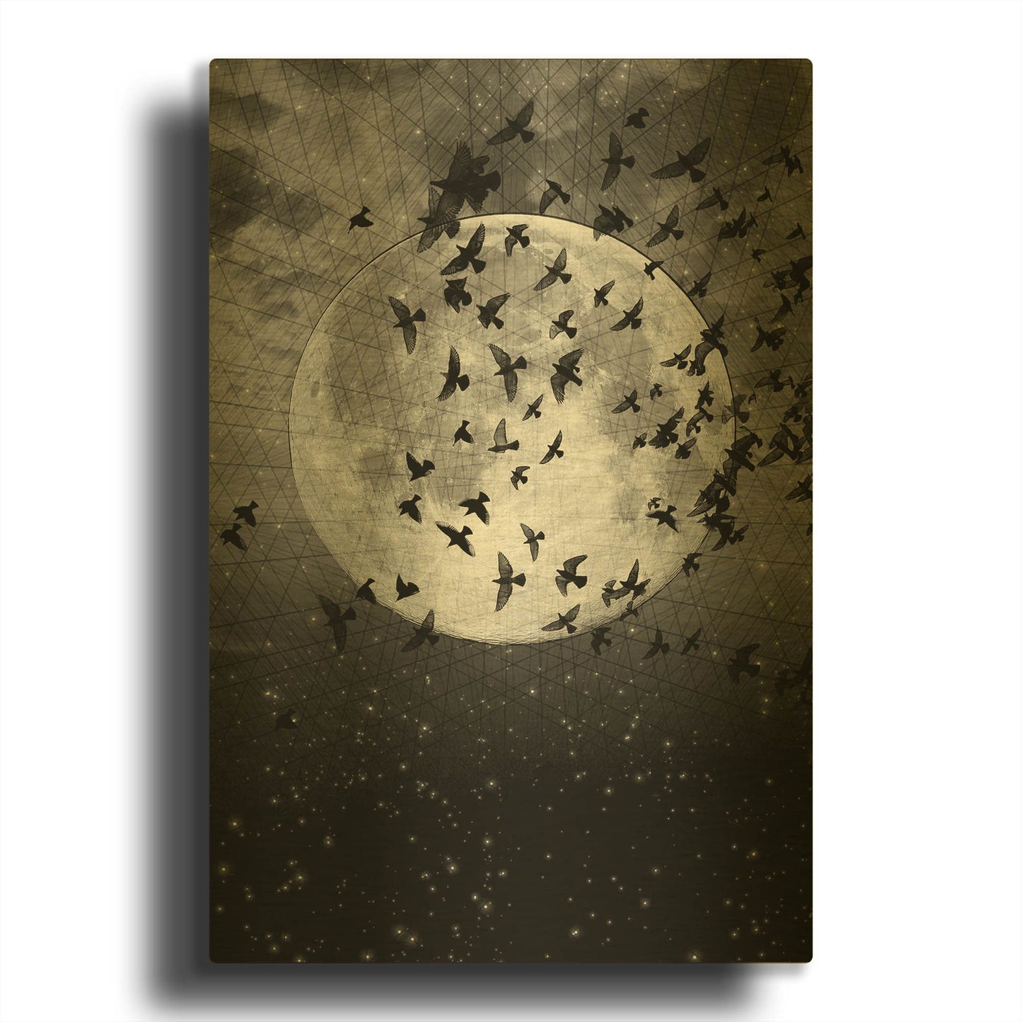 'Beyond The Horizon' By Elo Marc Gold Metal Wall Art