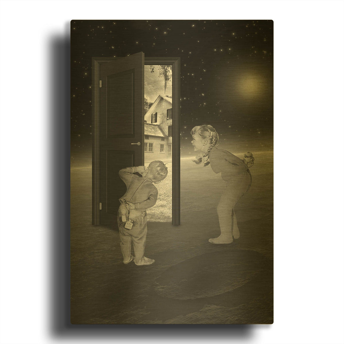 'Child' By Elo Marc Gold Metal Wall Art