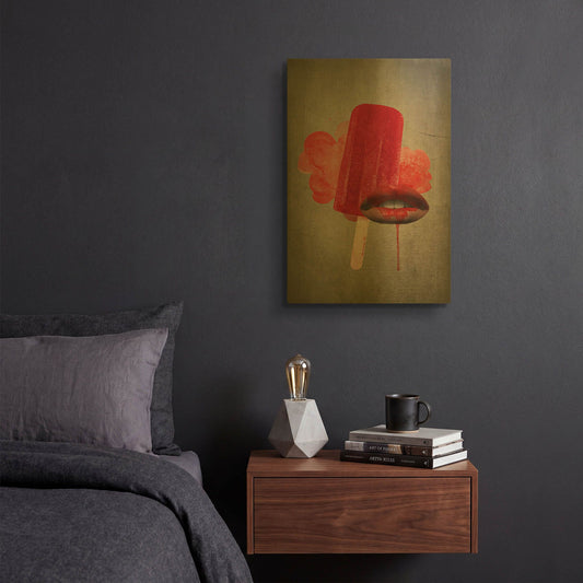 'Cold Kiss' By Elo Marc Gold Metal Wall Art