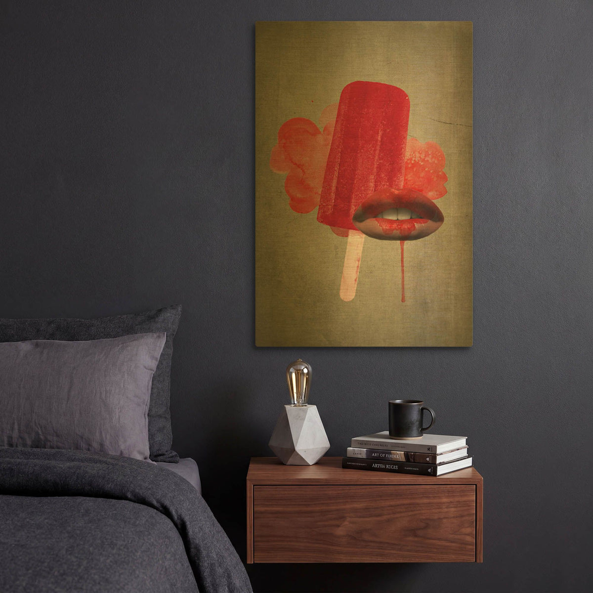 'Cold Kiss' By Elo Marc Gold Metal Wall Art