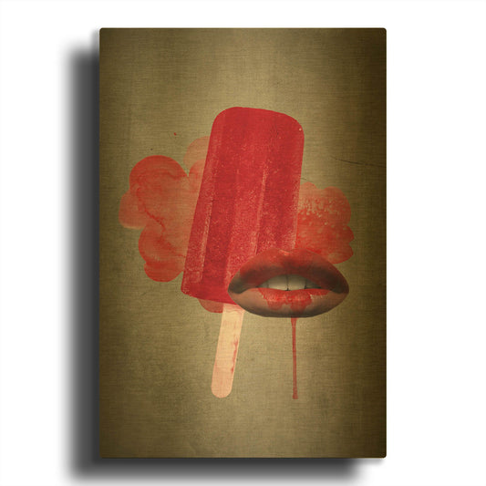 'Cold Kiss' By Elo Marc Gold Metal Wall Art