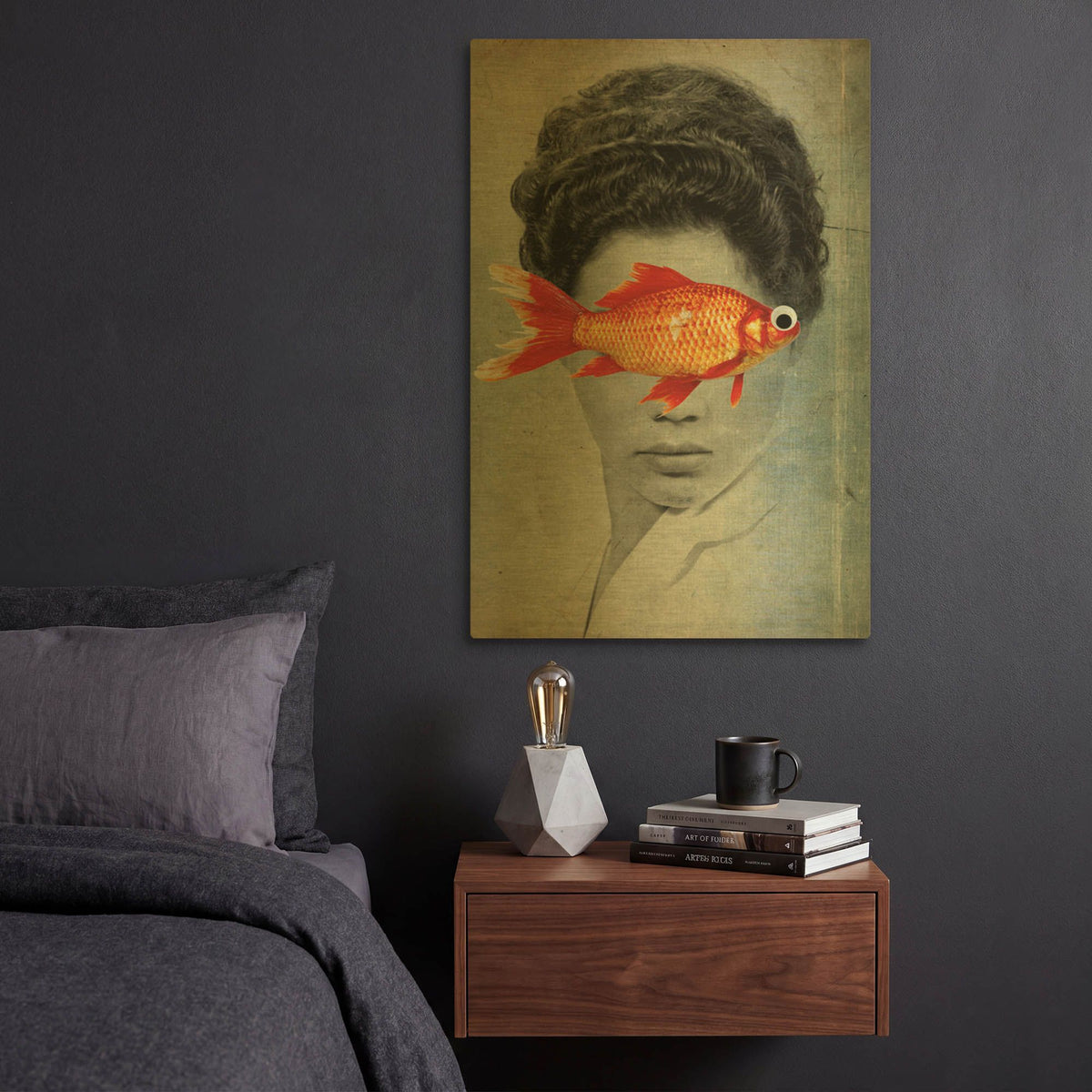 'Fish Eye' By Elo Marc Gold Metal Wall Art