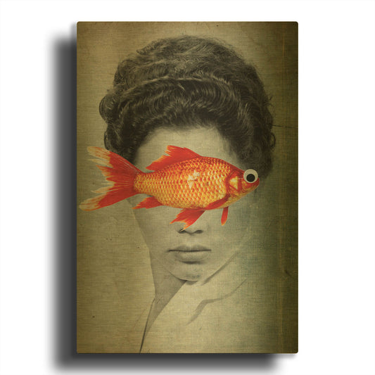 'Fish Eye' By Elo Marc Gold Metal Wall Art