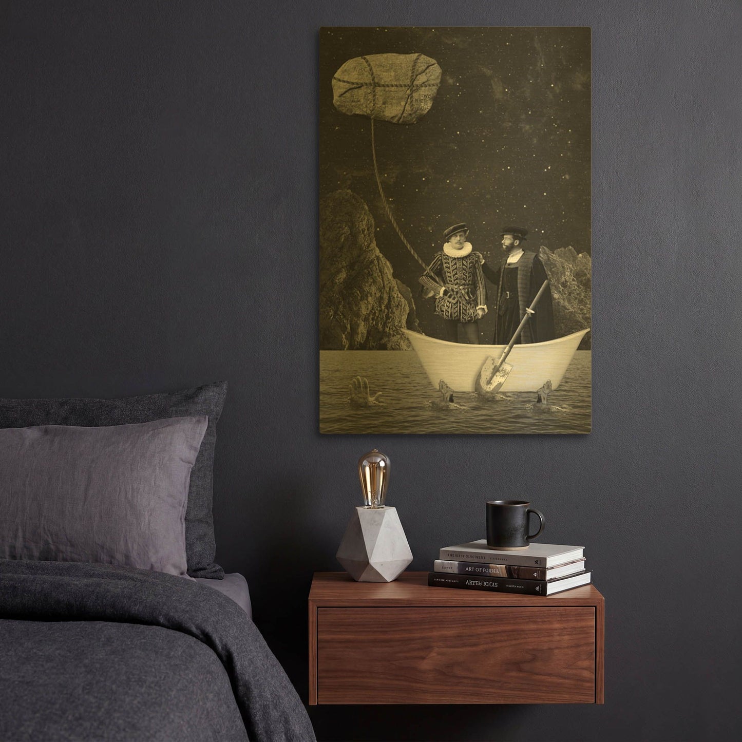 'Drifting Away' By Elo Marc Gold Metal Wall Art
