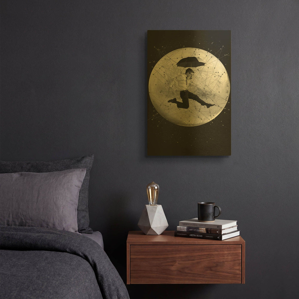 'Men Are From Mars' By Elo Marc Gold Metal Wall Art