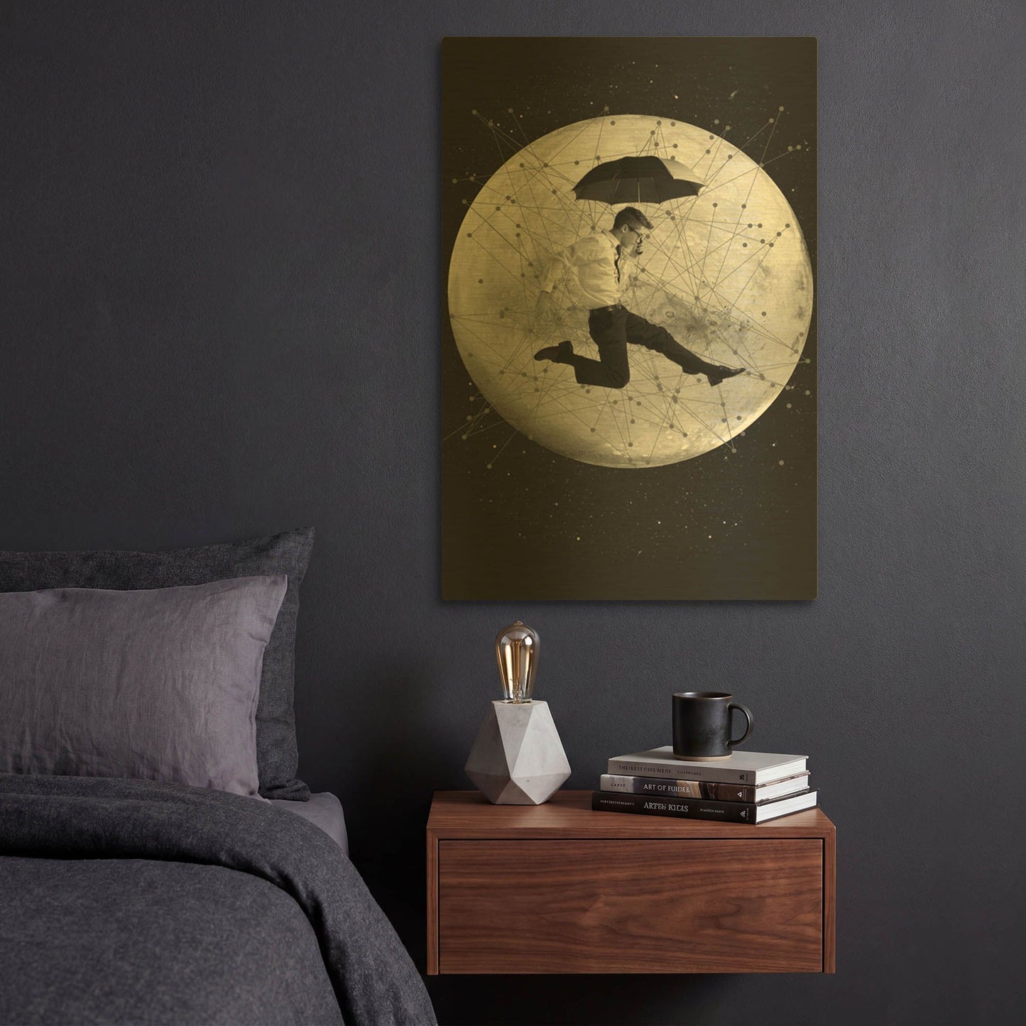 'Men Are From Mars' By Elo Marc Gold Metal Wall Art