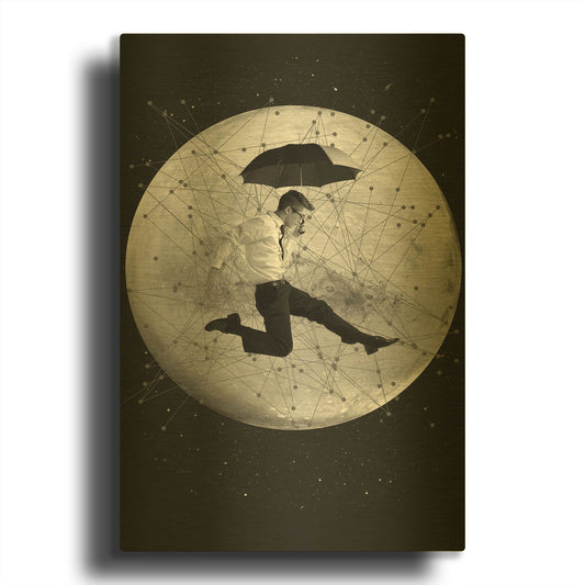 'Men Are From Mars' By Elo Marc Gold Metal Wall Art