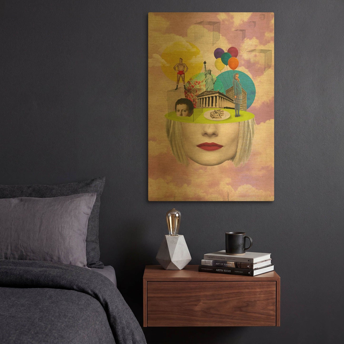 'Uncertainty' By Elo Marc Gold Metal Wall Art