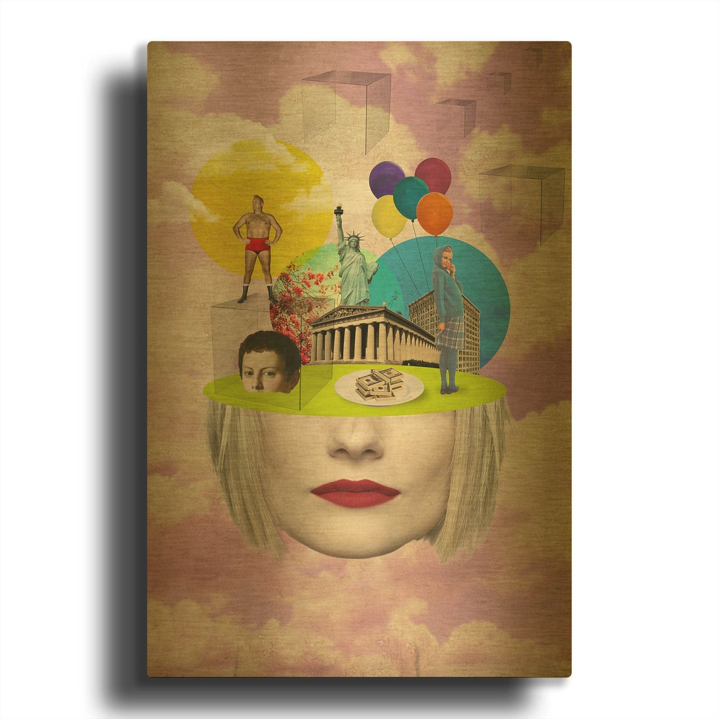 'Uncertainty' By Elo Marc Gold Metal Wall Art