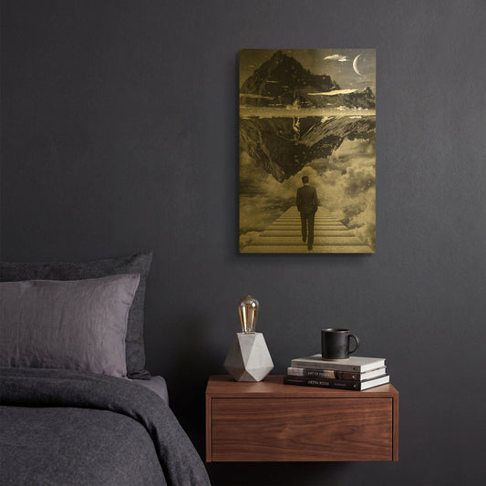 'Wandering' By Elo Marc Gold Metal Wall Art