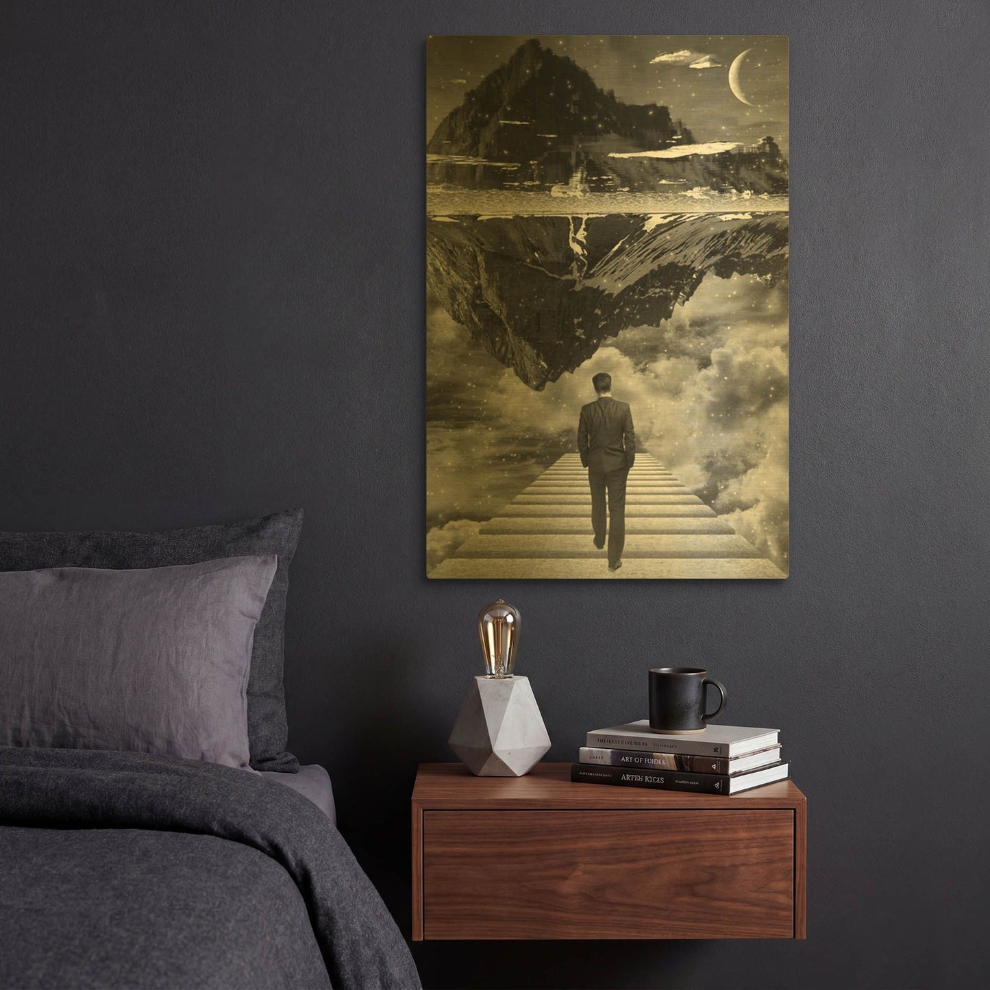 'Wandering' By Elo Marc Gold Metal Wall Art