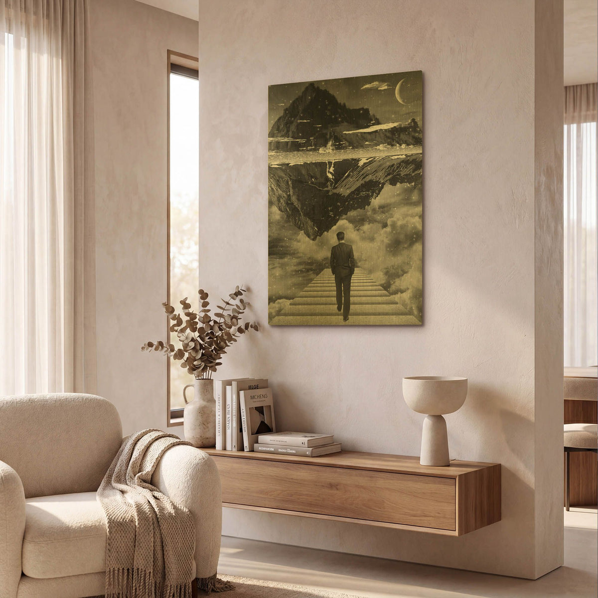 'Wandering' By Elo Marc Gold Metal Wall Art
