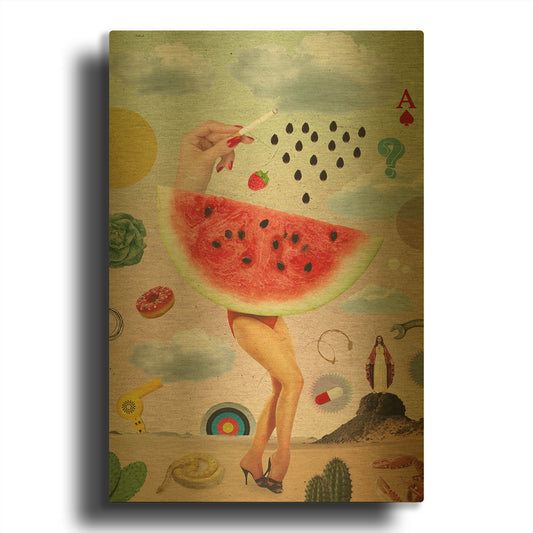 'Juicy' By Elo Marc Gold Metal Wall Art
