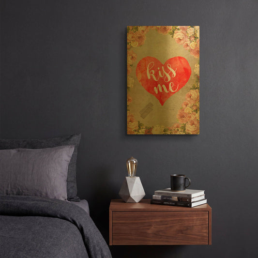'Kiss Me' By Elo Marc Gold Metal Wall Art