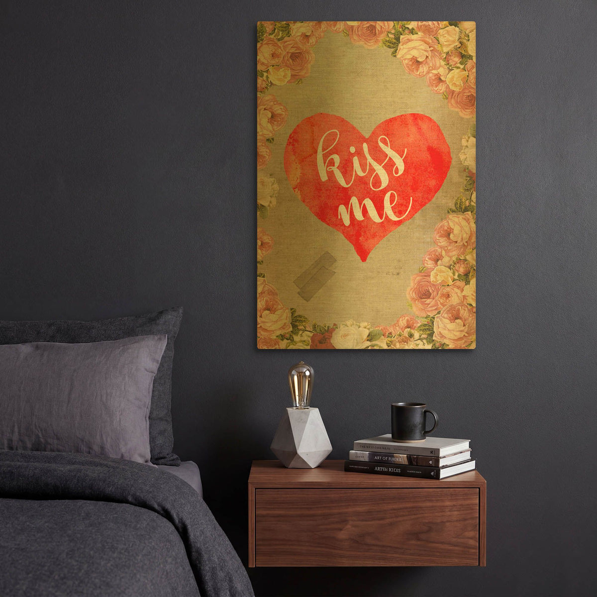 'Kiss Me' By Elo Marc Gold Metal Wall Art
