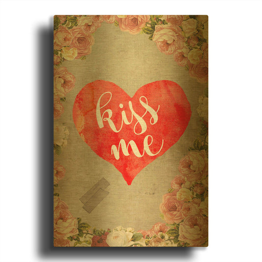 'Kiss Me' By Elo Marc Gold Metal Wall Art
